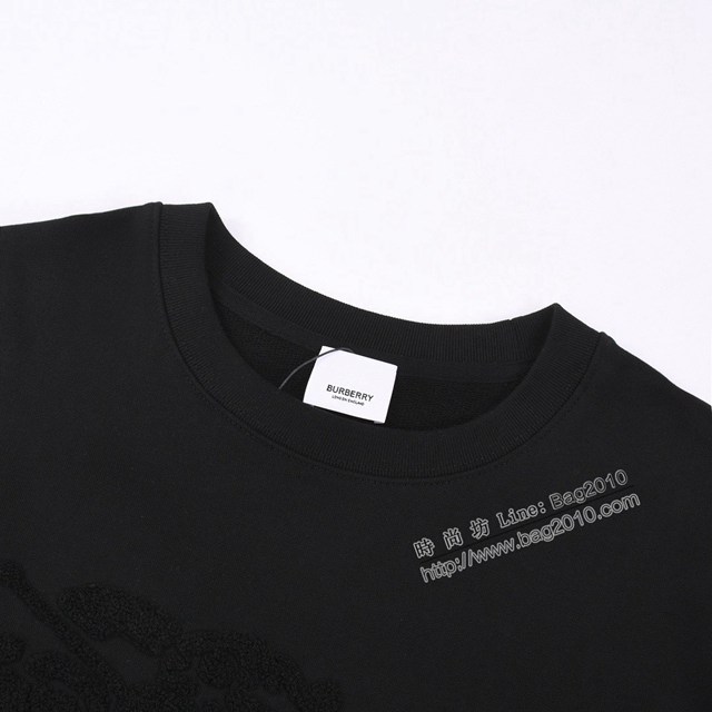 Burberry專櫃巴寶莉2023FW新款毛巾繡圓領衛衣 男女同款 tzy3167